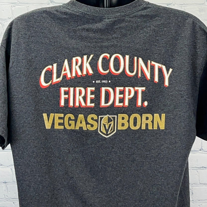 Las Vegas Golden Knights Clark County Fire Dept T Shirt Fireman Gray XL X-Large