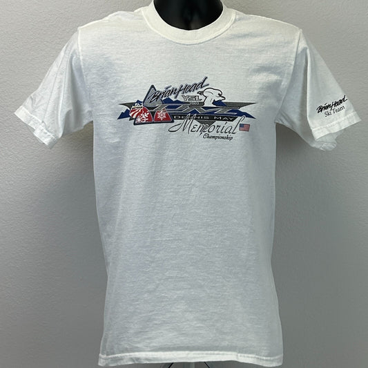 Vintage Y2Ks Brian Head Resort Skiing T Shirt White US Ski Team Unisex S Small