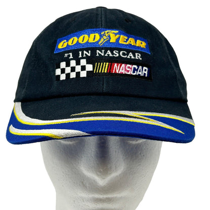 Goodyear Tires NASCAR Hat Vintage 90s K-Products Black Strapback Baseball Cap