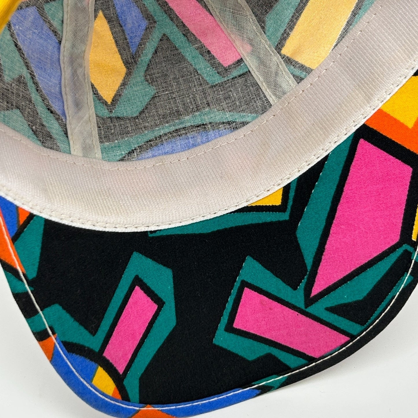 Vintage Beach Club Long Bill Dad Hat Cap Flex Fitted M-L Green 80s Tropical