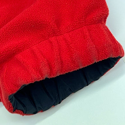 Vintage 90s Tommy Hilfiger Athletics Reversible Jacket Black Red Fleece XXL 2XL