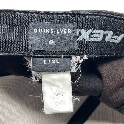 Quiksilver Hat Baseball Cap Surfer Surfing Bleach Spotted Brown FlexFit L-XL