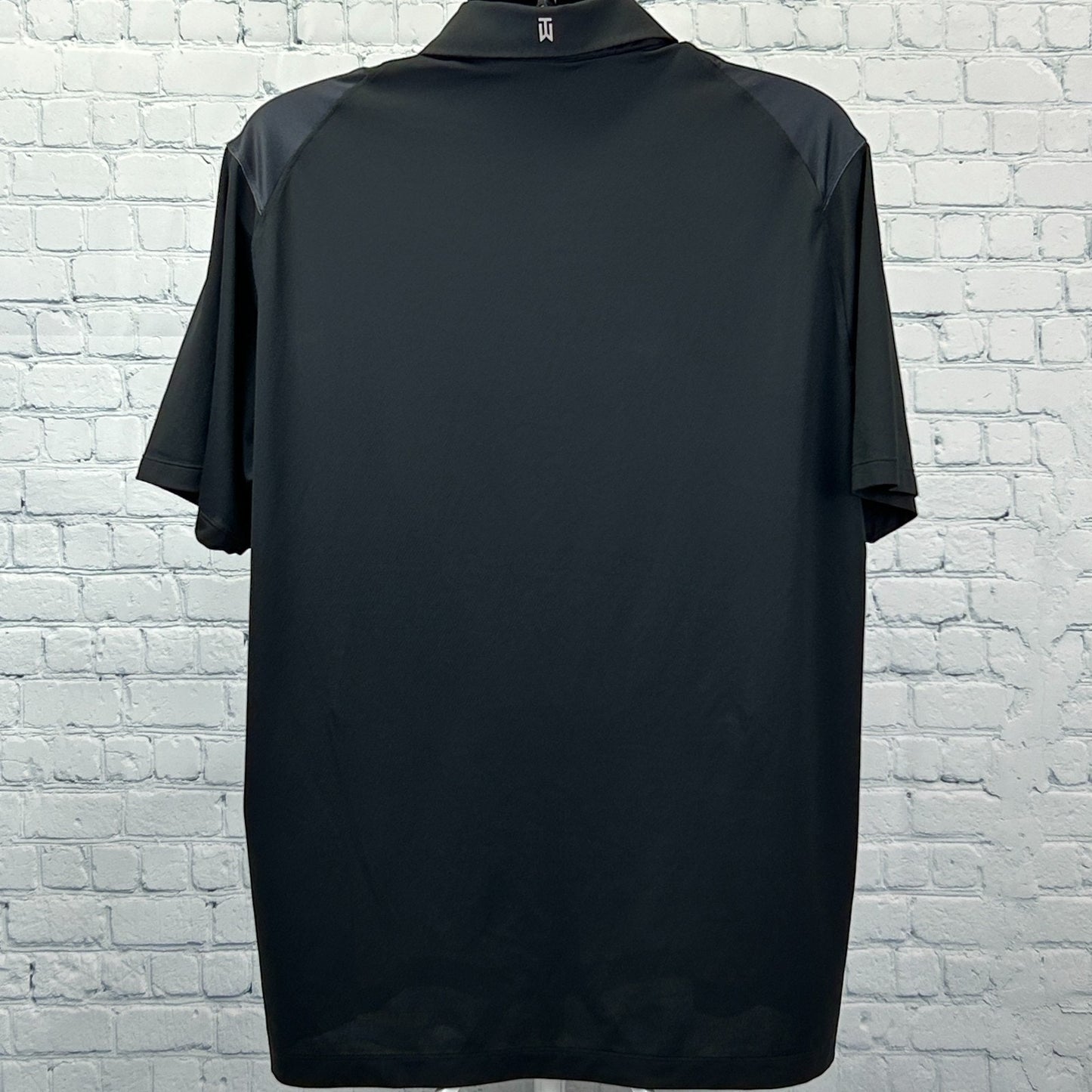 Nike Tiger Woods Collection Vapor Trail Polo Shirt Golf Dri-Fit Black XL X-Large