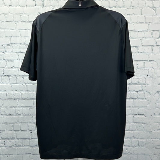 Nike Tiger Woods Collection Vapor Trail Polo Shirt Golf Dri-Fit Black XL X-Large