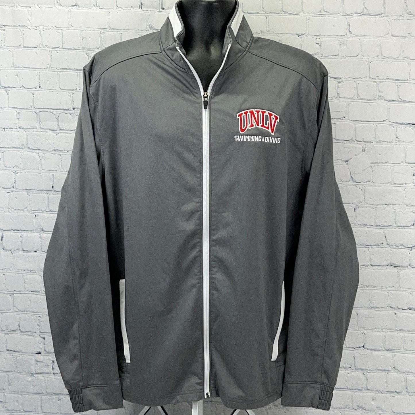 UNLV Swimming and Diving Track Jacket University Las Vegas NCAA Gray XL X-Large