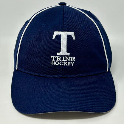 Gorra de béisbol de hockey Thunder de la Universidad Trine, con correa trasera azul y seis paneles