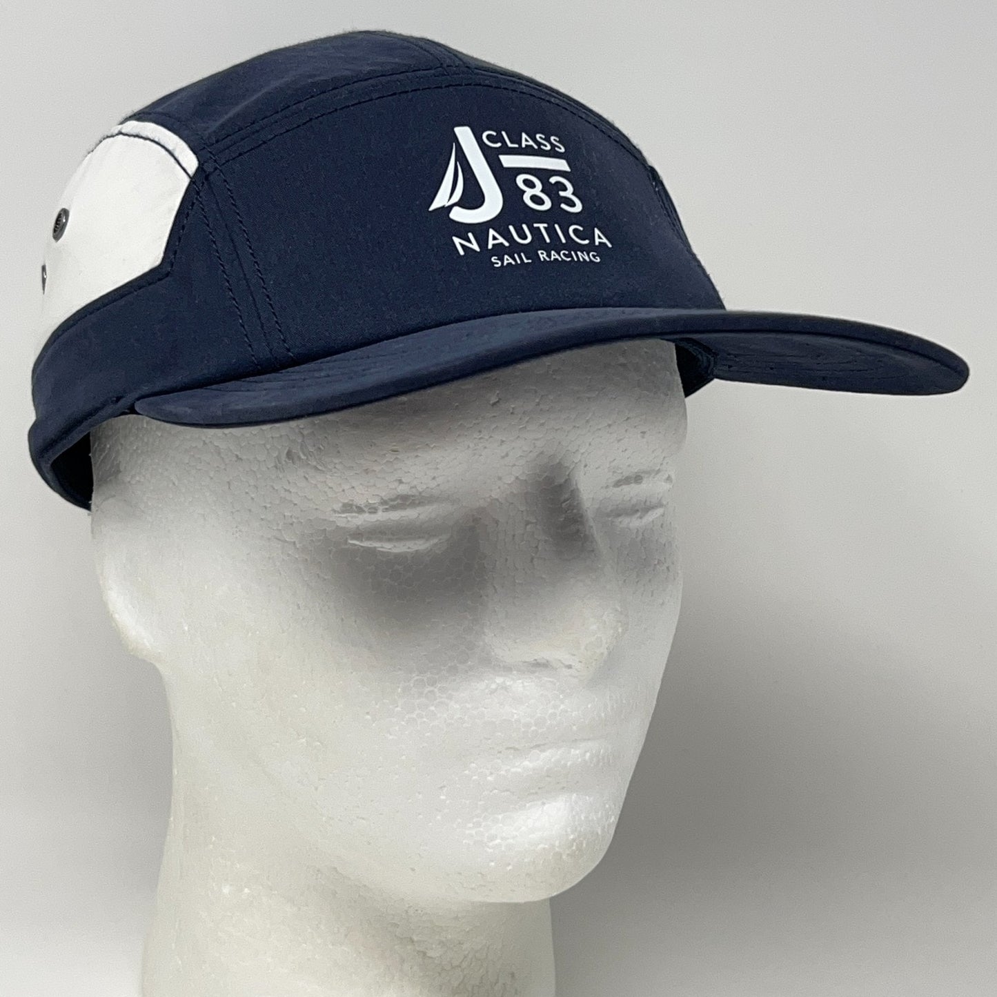Nautica J Class 83 Sail Racing Camp Hat Baseball Cap 5 Panel Strapback Blue