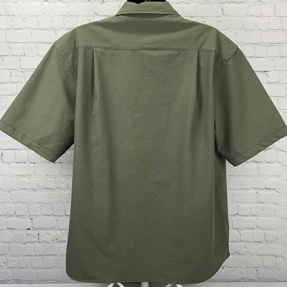 St Roller Original Button Front Camp Shirt XL X-Large Green Saint Roller STRL