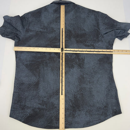 Lululemon Airing Easy Button Front Shirt Mens XL X-Large Blue Short Sleeve
