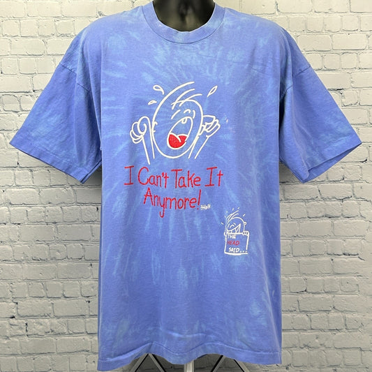 Vintage 90s I Can't Take It Anymore T Shirt The Head Said Tie Dye Blue XXXL 3XL