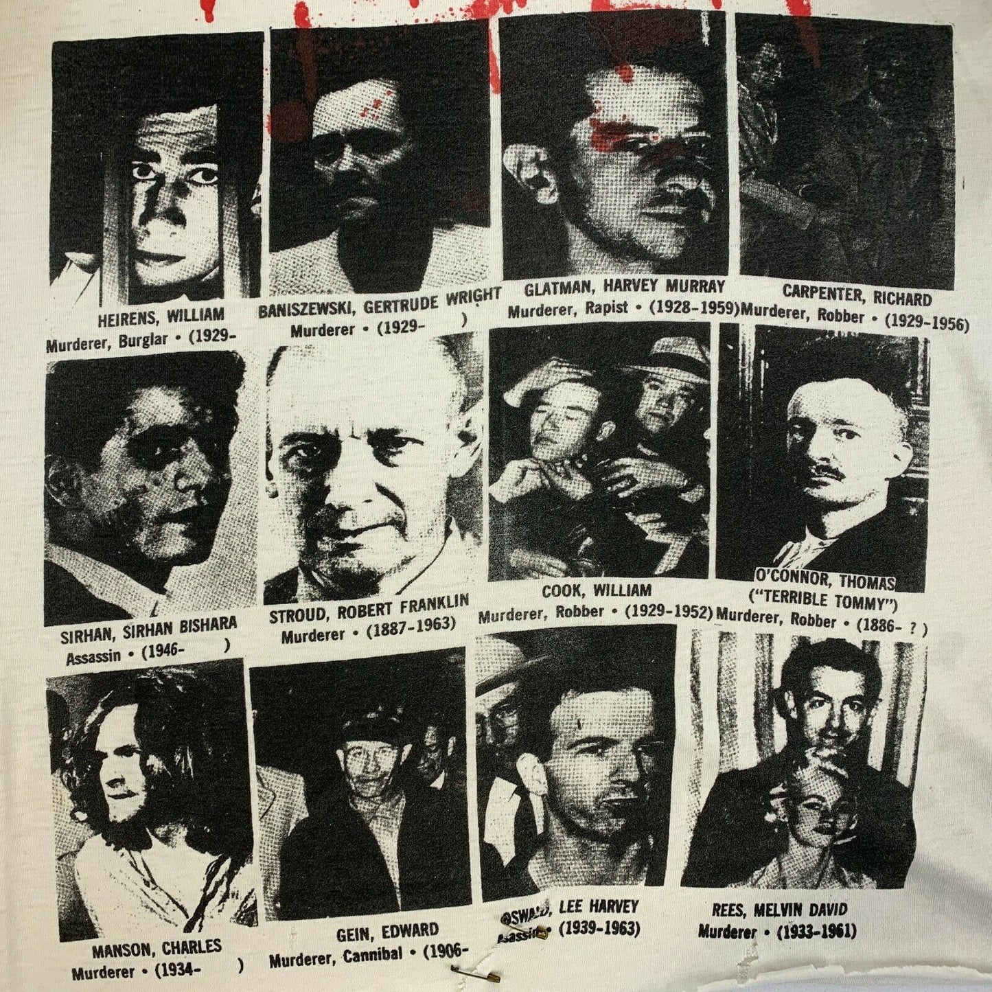 Distressed Murderers Serial Killers Vintage 70s 80s T Shirt Punk Horror Medium