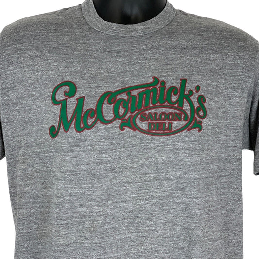 Camiseta vintage McCormicks Saloon Deli de Minneapolis, Minnesota, años 80, para hombre, color gris