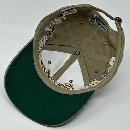 Vintage Rambow Outfitters Hat Cap Beige 90s Fishing FIsherman Strapback 6 Panel