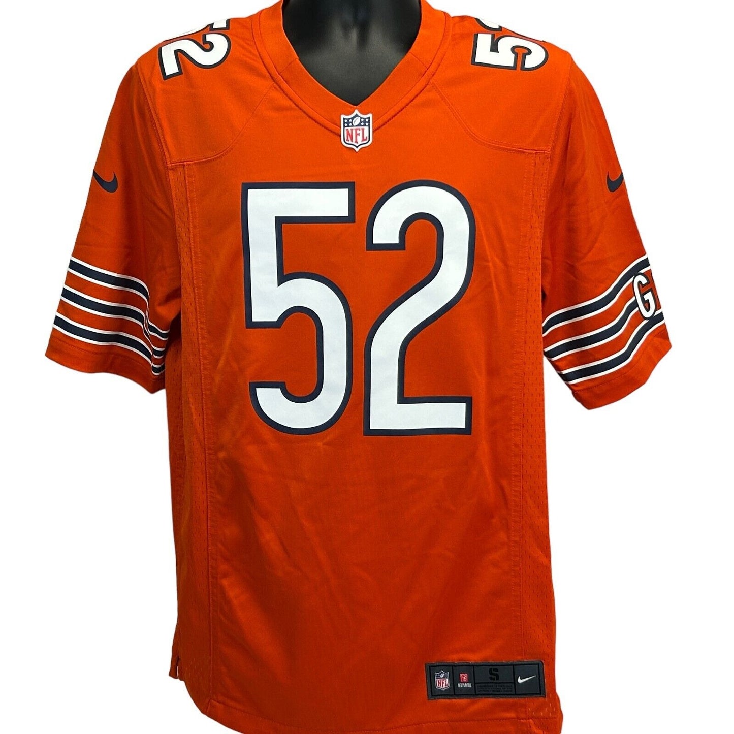 Camiseta Khalil Mack Chicago Bears Jersey para hombre pequeña naranja Nike NFL On Field