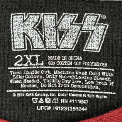 Kiss Thermal T Shirt Rock Band 2017 Black Long Sleeve Mens 2XL XXL