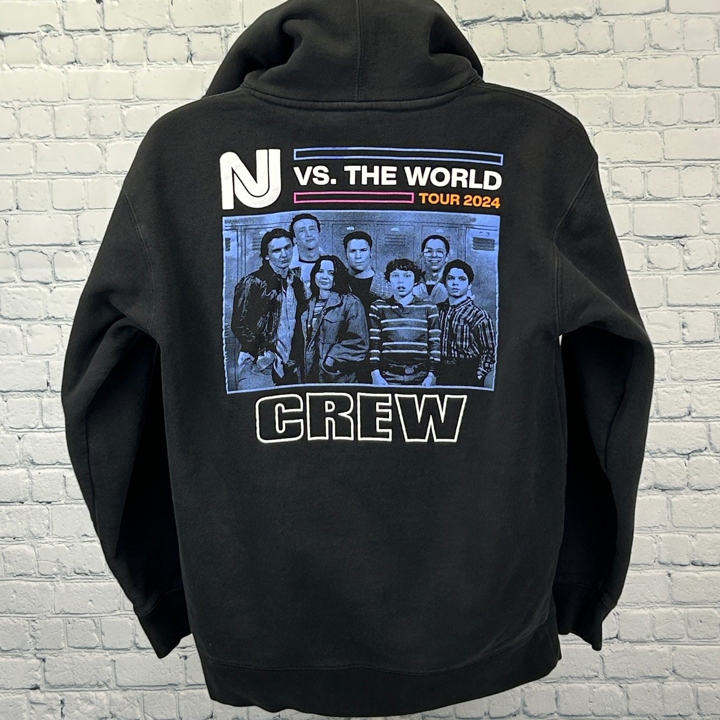 NJ vs The World Tour Crew Hoodie Senses Fail Saves The Day EMO Black M Medium