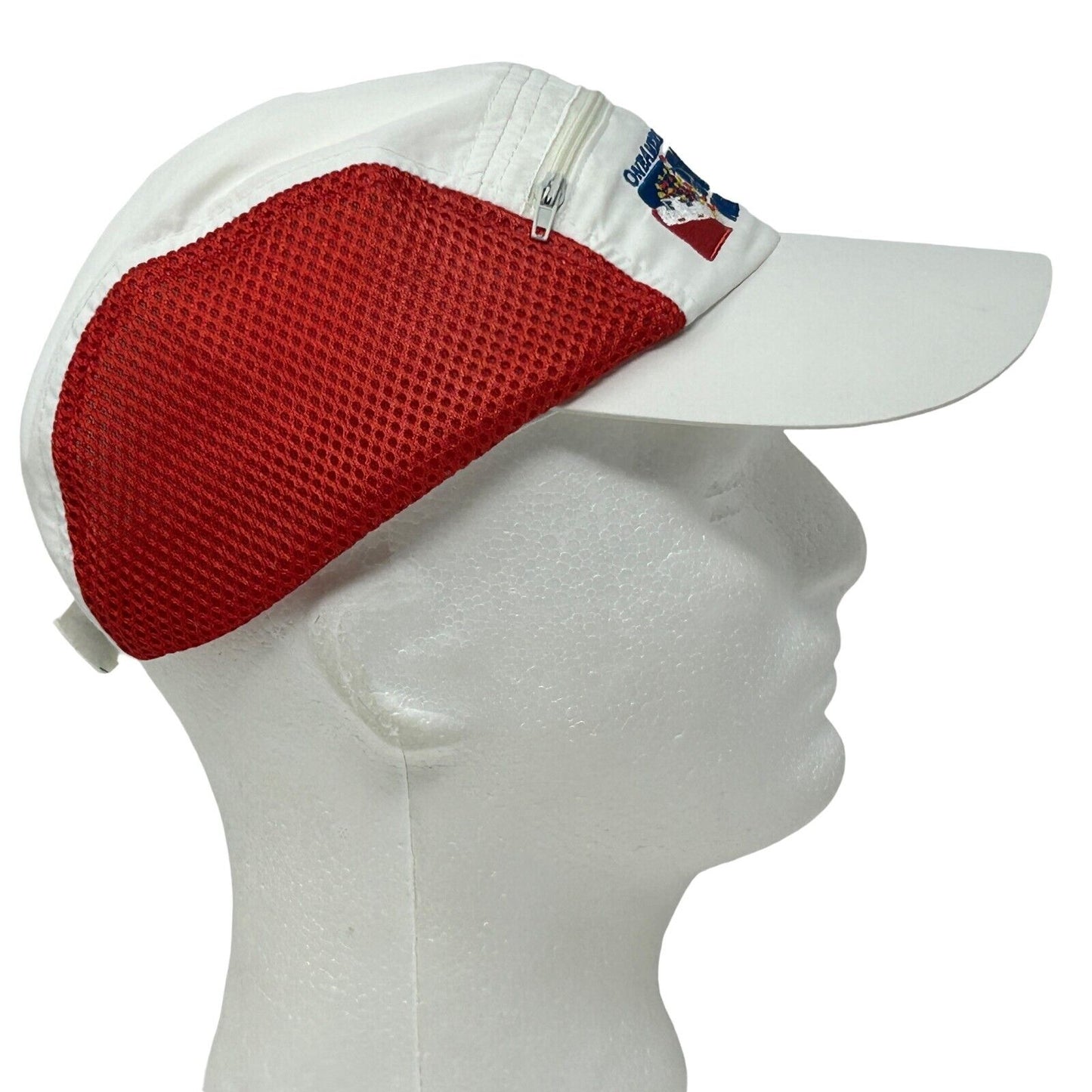 Gorra ligera para correr One America 500 Mini Marathon Gorra de bolsillo para corredores color blanco