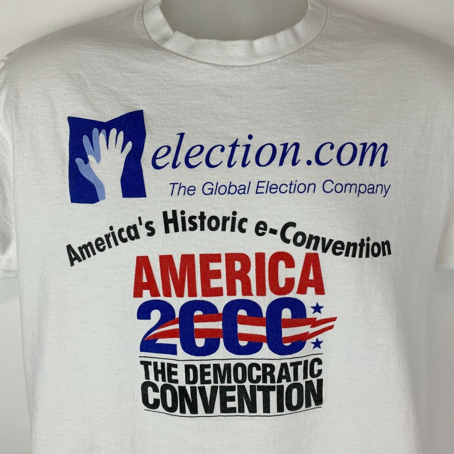 Democratic National Convention Vintage Y2Ks T Shirt Large Election Mens White