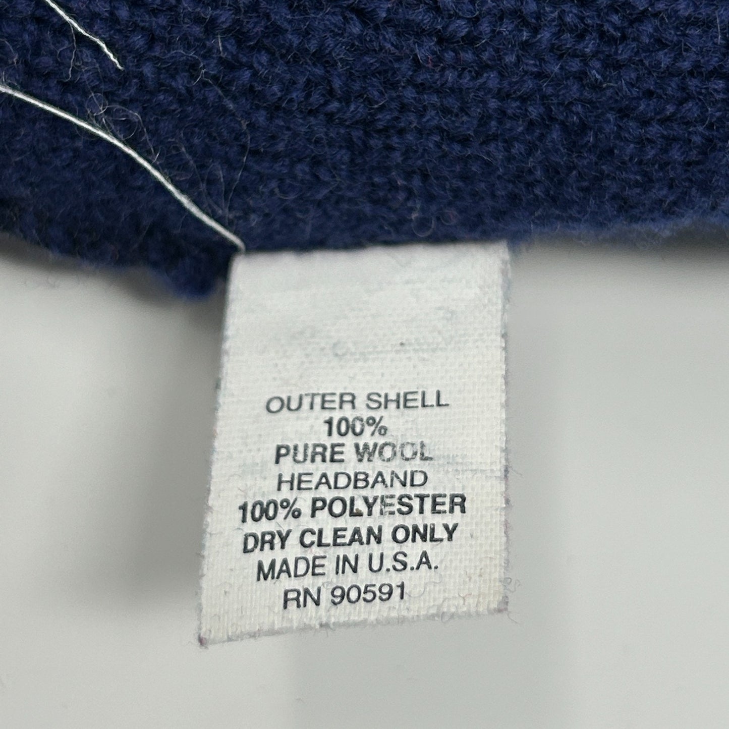 Vintage Smiley Brand Wool Beanie Winter Hat Toque Ski Snowboarder USA Made Blue