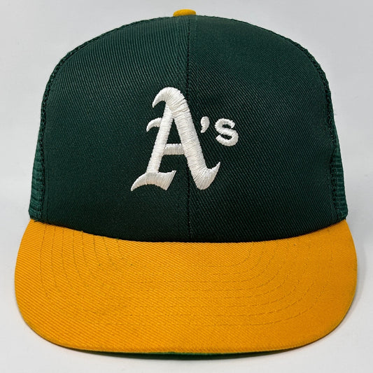 Vintage 90s Oakland Athletics Trucker Hat Baseball Cap Las Vegas A's Snapback