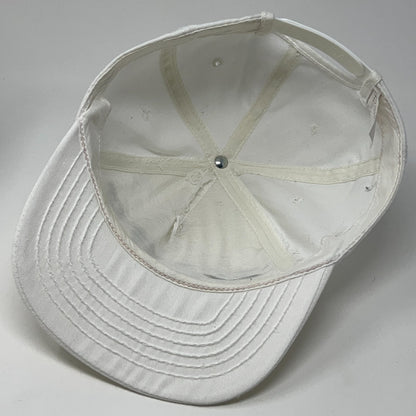 Vintage 90s US Navy Hat Baseball Cap USN Military Snapback White Made In USA