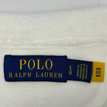 Polo Ralph Lauren Terry Cloth Polo Shirt White Johnny Collar Pocket Mens L Large