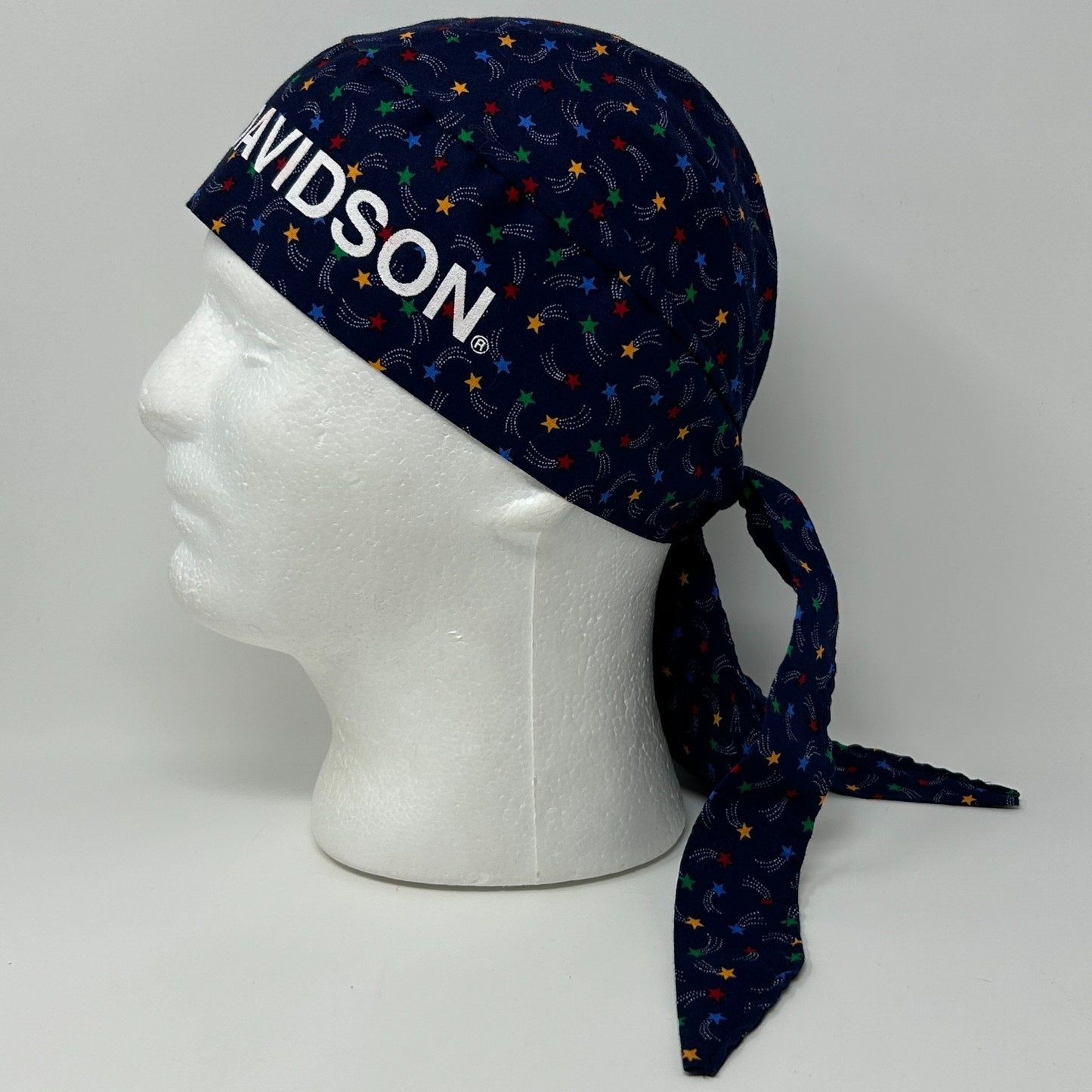 Harley Davidson Skull Cap Head Scarf Bandana Do Rag Durag HD Shooting Stars Blue