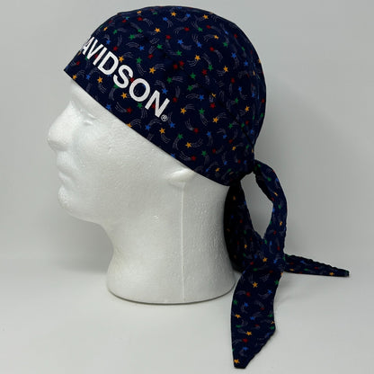 Harley Davidson Skull Cap Head Scarf Bandana Do Rag Durag HD Shooting Stars Blue