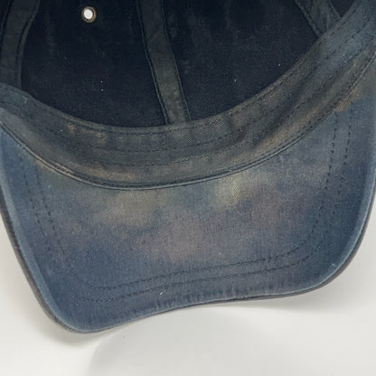 Vintage 90s Wilsons Leather Hat Baseball Cap 6 Panel Strapback Black