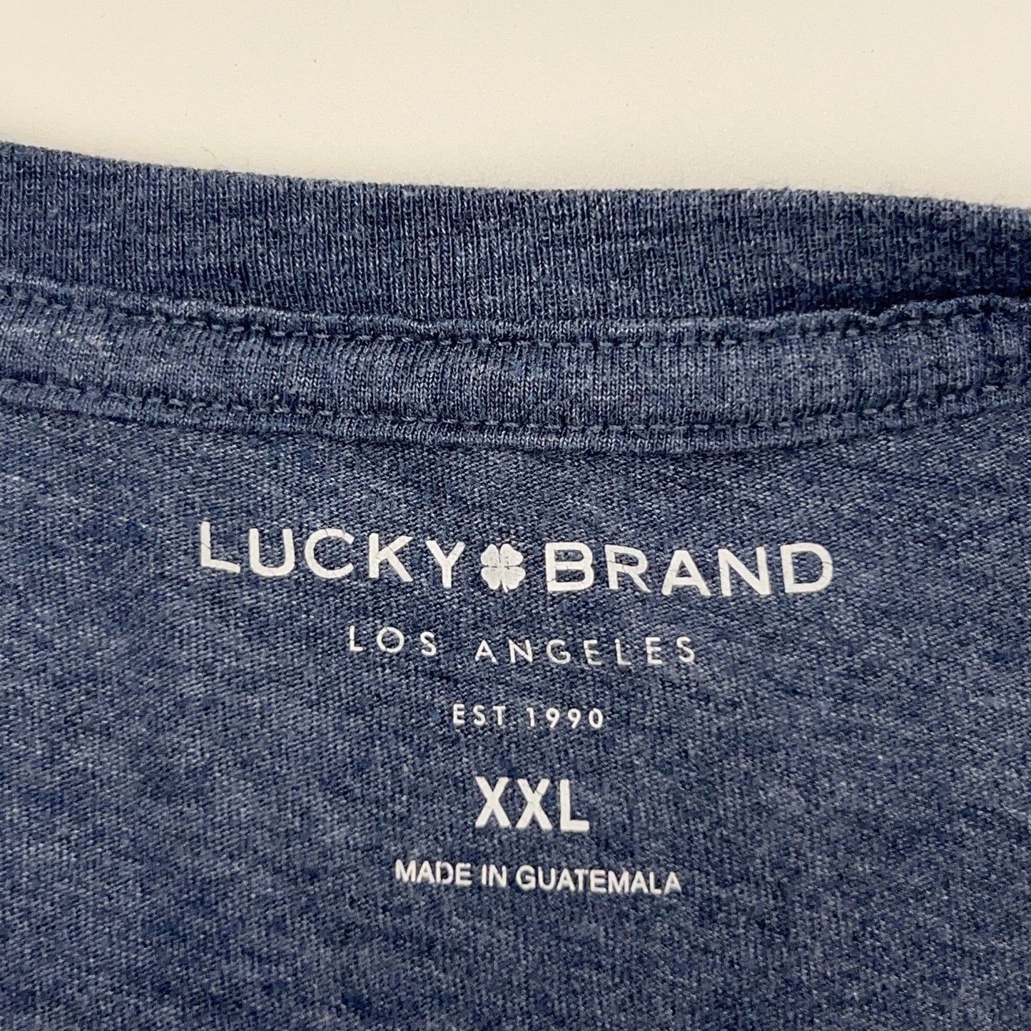 Lucky Brand Luckys Vintage Motorcycle Works T Shirt XXL 2XL Blue Biker Tee