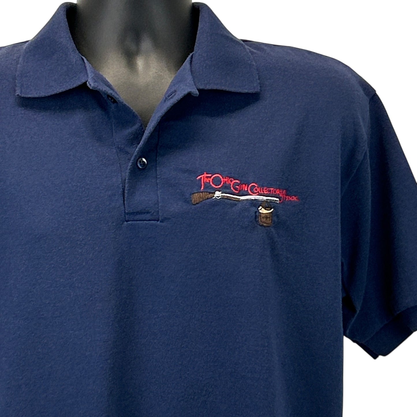 Vintage 90s The Ohio Gun Collectors Assoc Polo Shirt OGCA Firearms Blue L Large