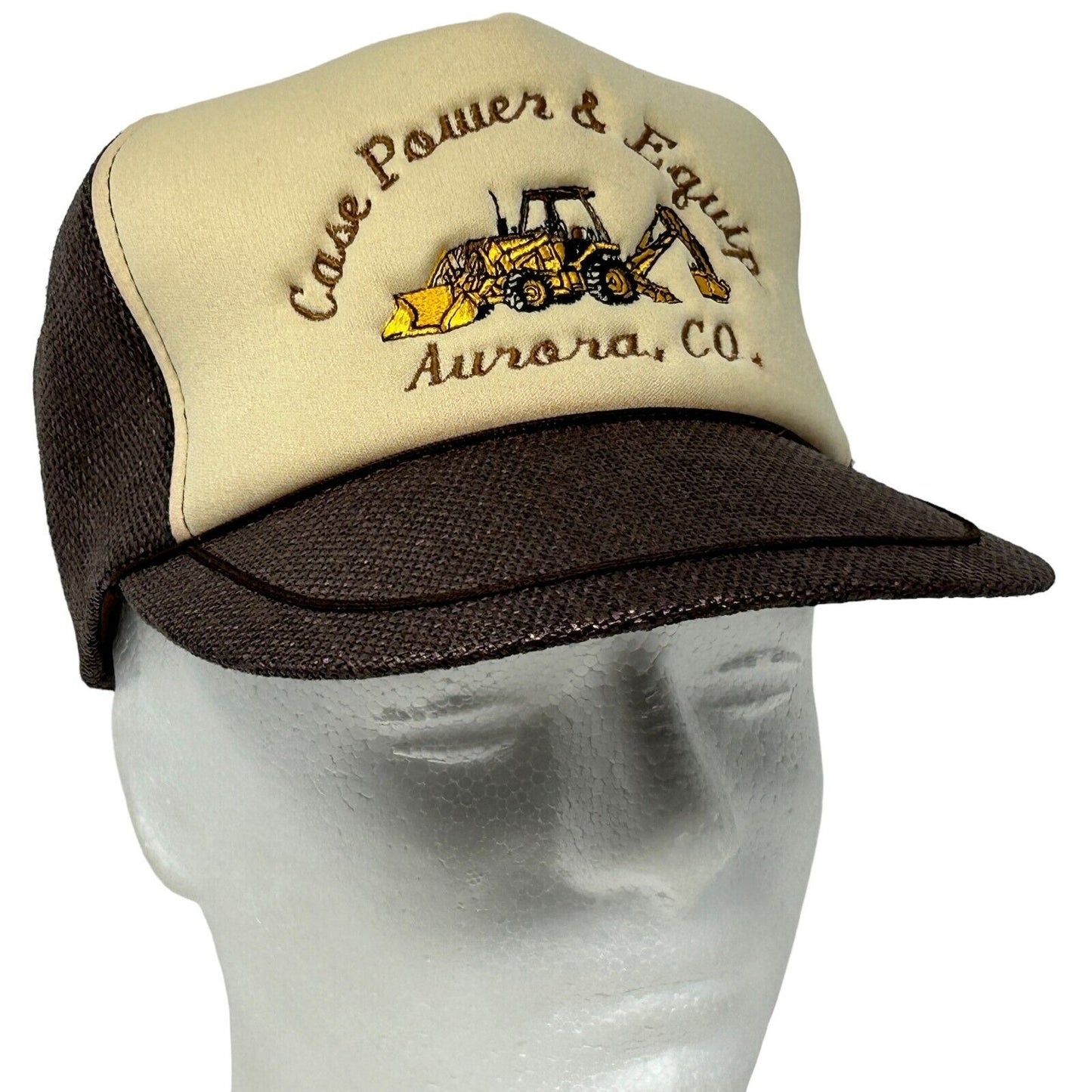 Gorra de béisbol estilo camionero vintage Case Construction Power &amp; Equipment de malla marrón