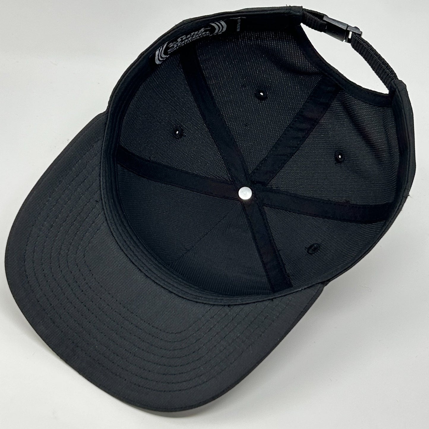 Surf Station St Augustine Florida Hat Cap Surfer Surfing 6 Panel Strapback Black