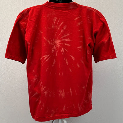 Vintage 90s Tommy Hilfiger T Shirt Embroidered USA Made Tie Dye Red XL X-Large
