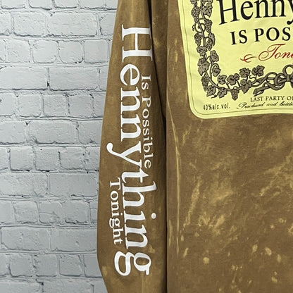Fashion Nova Hennything Hennessy Cognac Liquor Long Sleeve T Shirt 2XL XXL Brown