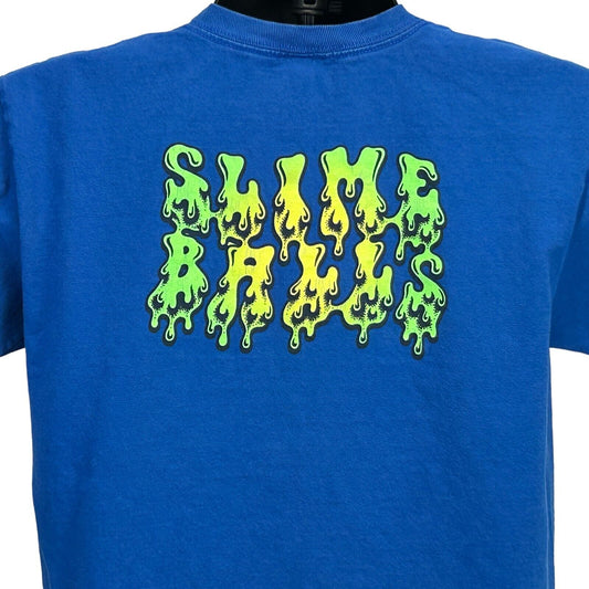 Santa Cruz Slime Balls Skateboarding Youth T Shirt X-Large Skater Skating Blue