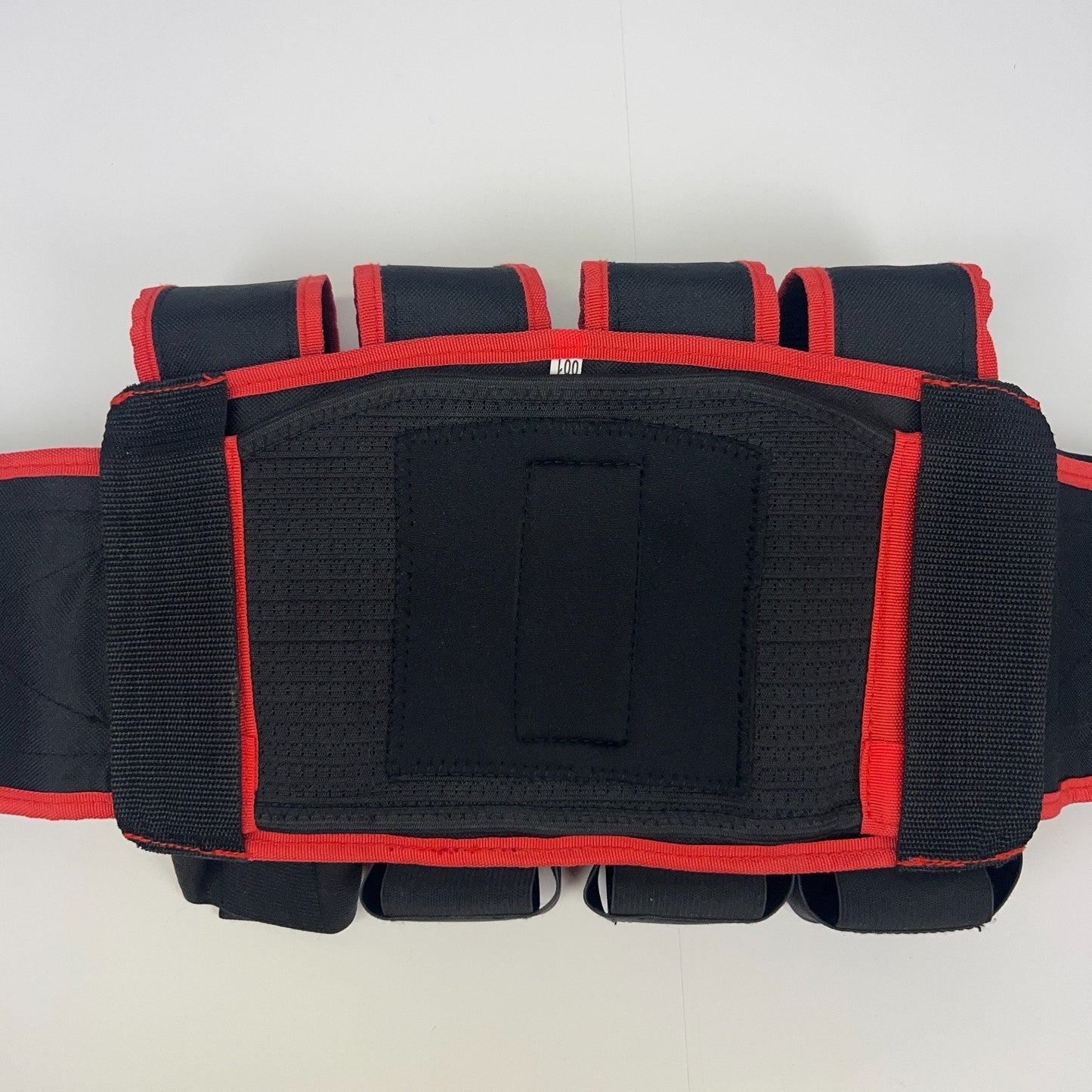 SXC Paintball Pod Pack Harness 4+3+4 (4+7) Black and Red Logo Tournament Belt