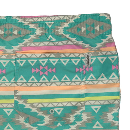 Bañador Chubbies En Fuegos de 4" para hombre, talla grande, estilo azteca del suroeste, color verde