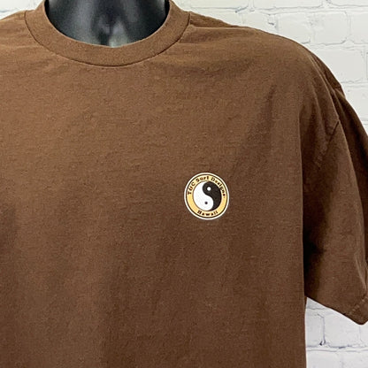 Vintage Y2K T&C Surf Designs Hawaii T Shirt XL Brown Ukulele Town & Country Tee