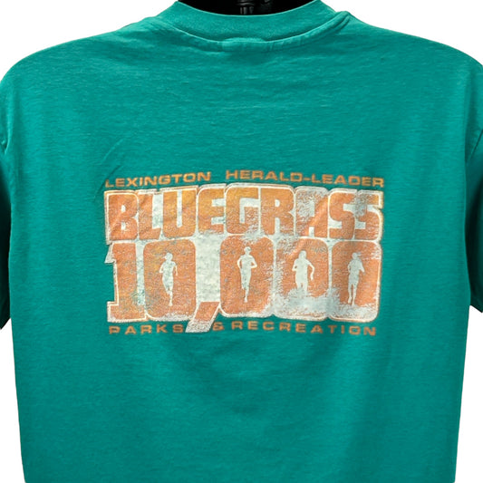 Vintage 80s Bluegrass 10000 Race T Shirt Mens L Large Lexington Kentucky Green