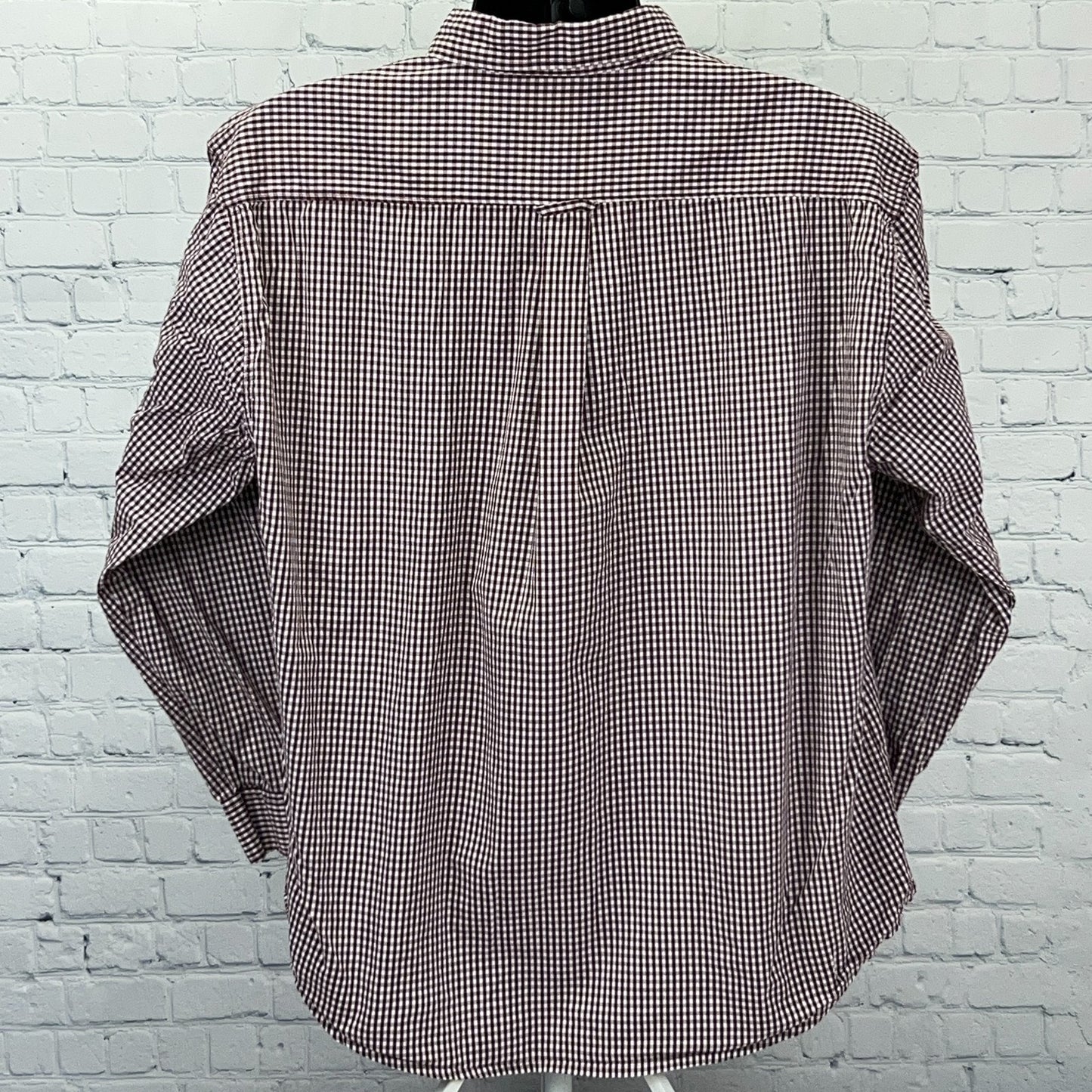 Southern Illinois University Salukis Button Front Shirt XL X-Large Red Plaid SIU
