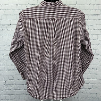 Southern Illinois University Salukis Button Front Shirt XL X-Large Red Plaid SIU
