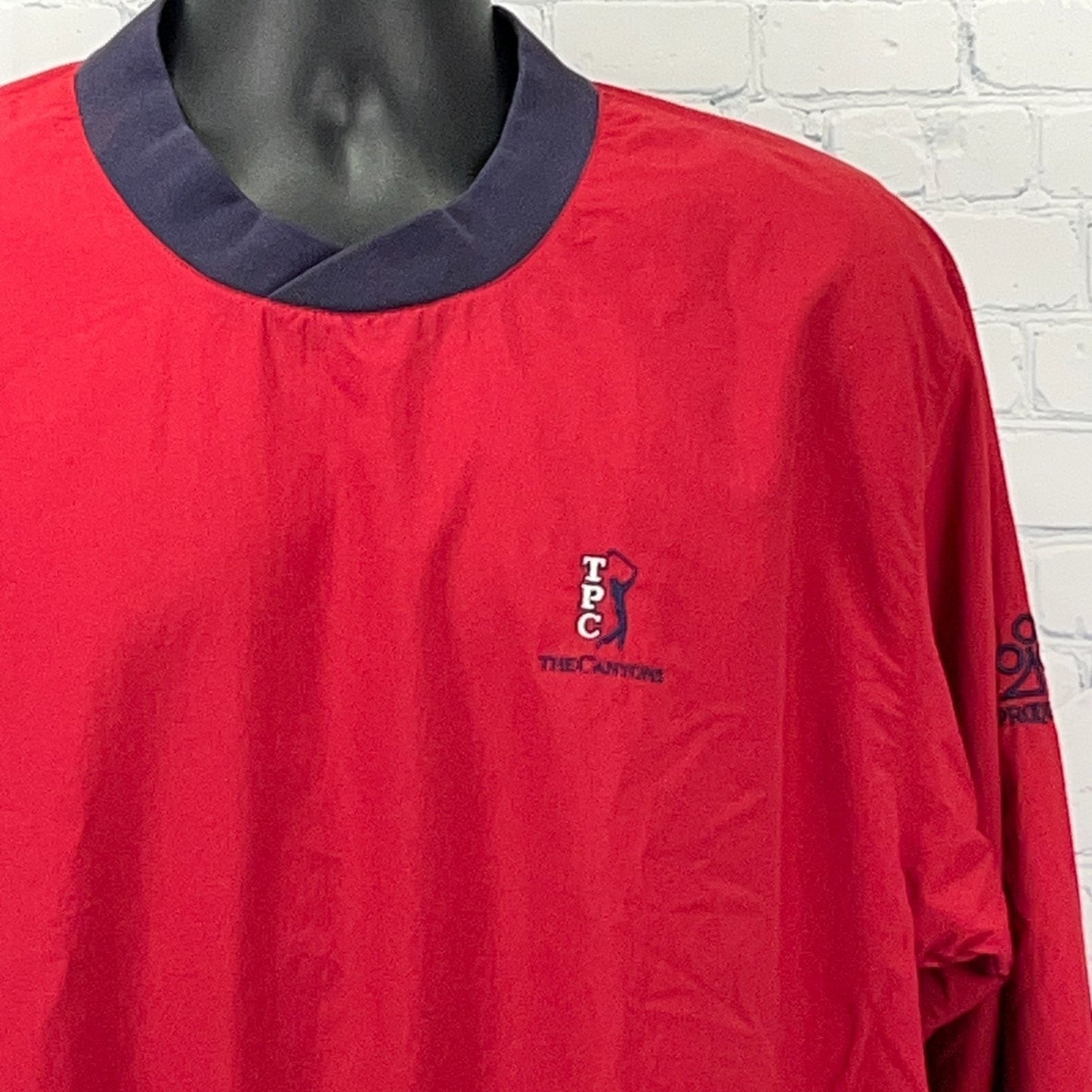 Vintage 90s TPC The Canyons Windbreaker Jacket Red Las Vegas Golfing M Medium