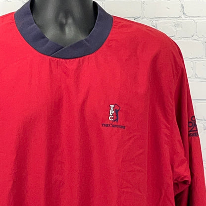 Vintage 90s TPC The Canyons Windbreaker Jacket Red Las Vegas Golfing M Medium