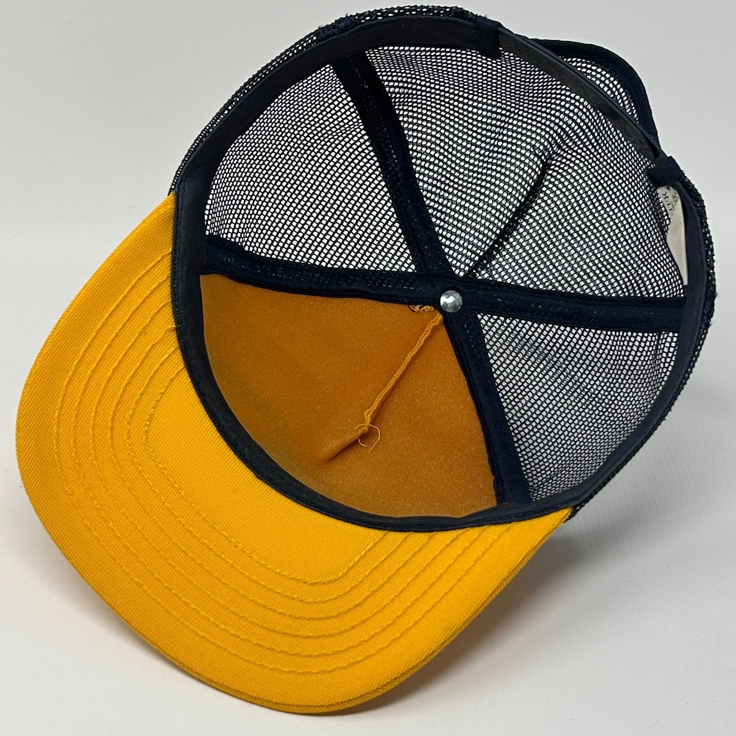 Vintage Deer River Lions Club Trucker Hat Cap Yellow 80s Minneapolis Snapback