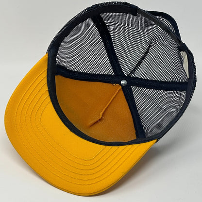 Vintage Deer River Lions Club Trucker Hat Cap Yellow 80s Minneapolis Snapback