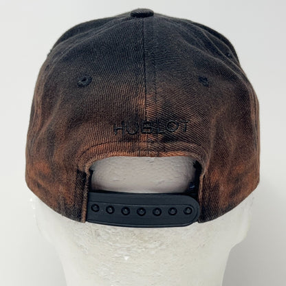 Hublot Watch Hat Baseball Cap Wristwatch Logo 6 Panel Bleached Snapback Black