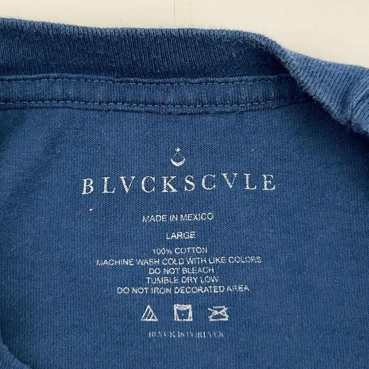 Black Scale Spell Out T Shirt BLVCK SCVLE Streetwear Blue Tee Unisex L Large