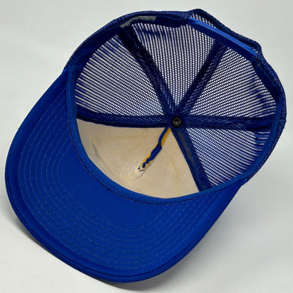 Vintage Chatsworth Baseball Trucker Hat Cap 80s California Snapback Blue Mesh