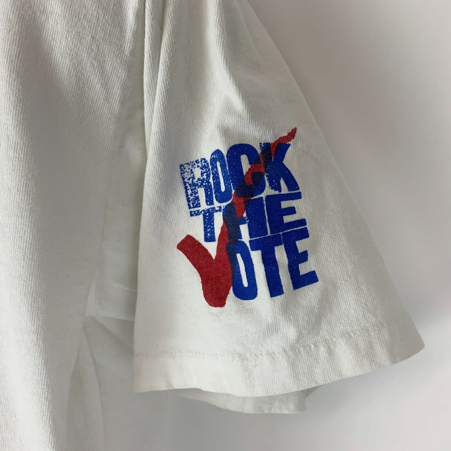 Camiseta MTV Rock the Vote Surf and Soul Vintage 90s Camiseta grande Surfrider para hombre blanca